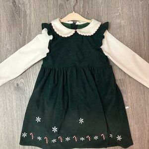 Christmas Kids Dress with Festive Embroidery